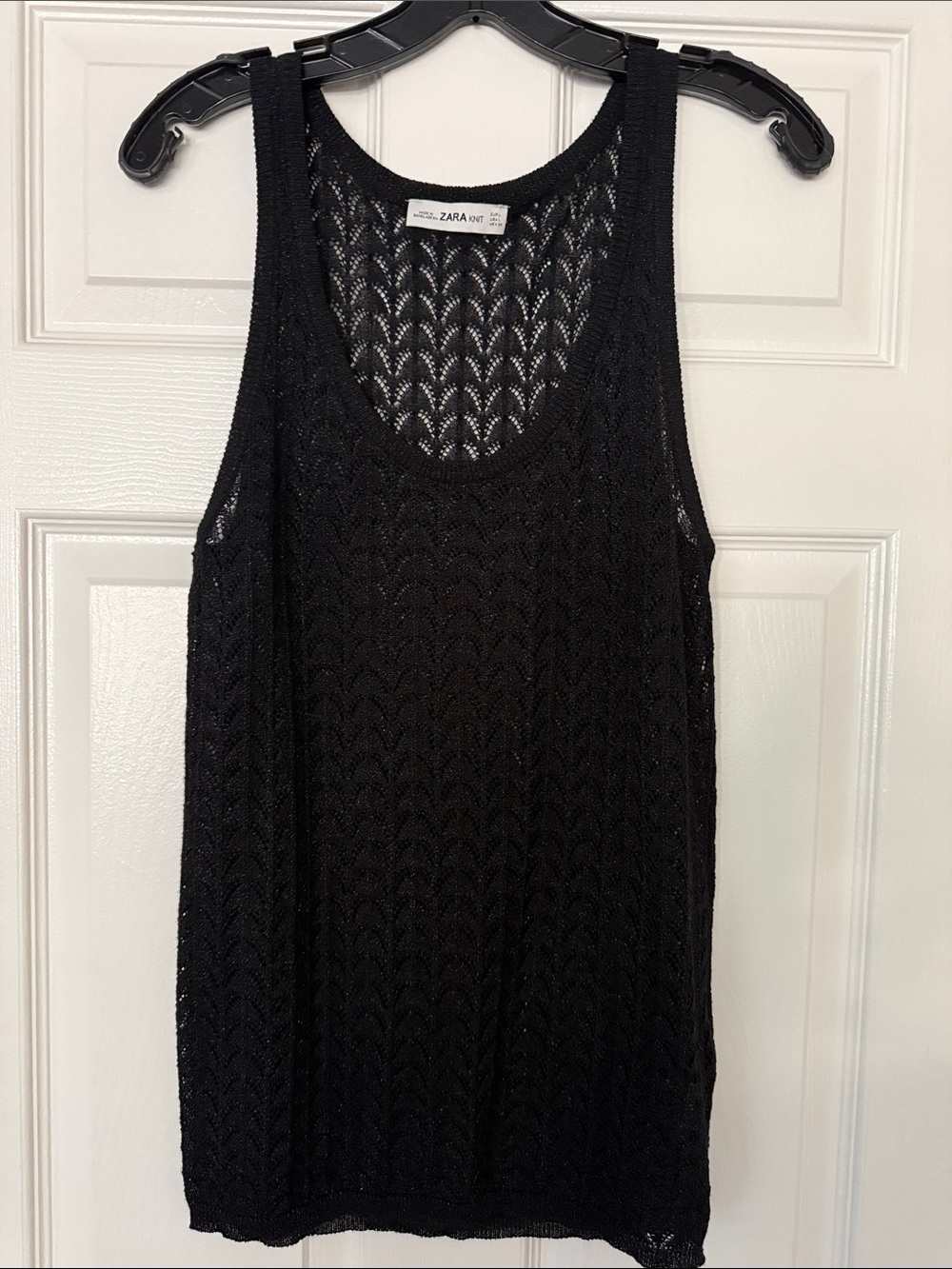Zara Black Crochet Tank Top